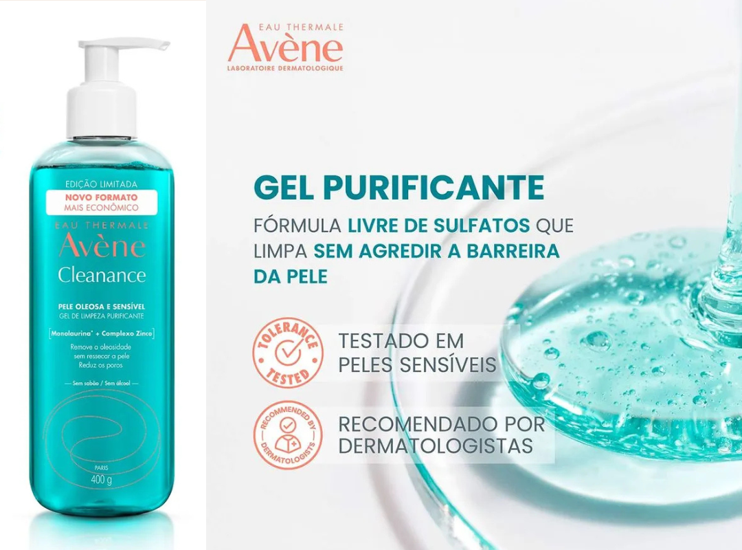 Avène Cleanance Gel de Limpeza Facial, Gel Facial com Monolaurina™-site-entretons