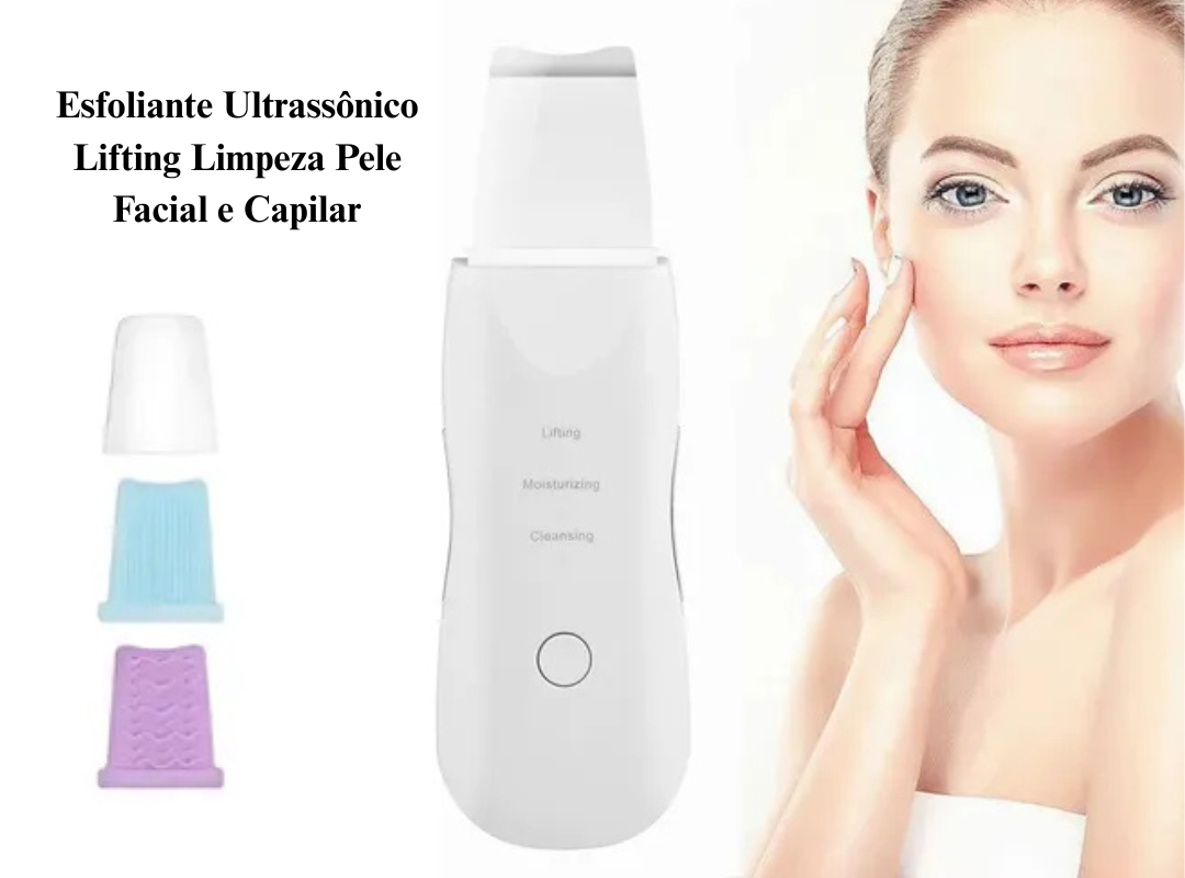 Esfoliante Ultrassônico Lifting Limpeza Pele Facial e Capilar -site-entretons
