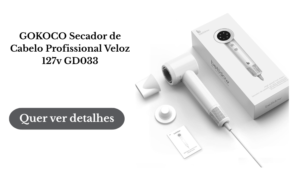 GOKOCO Secador de Cabelo Profissional Veloz 127v GD033