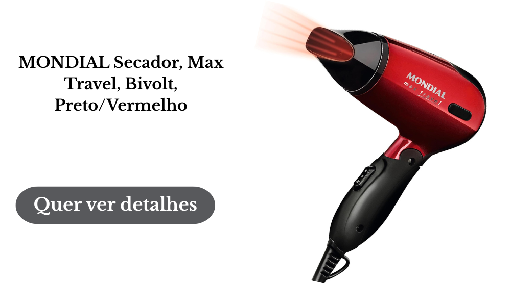 MONDIAL Secador Max Travel Bivolt PretoVermelho