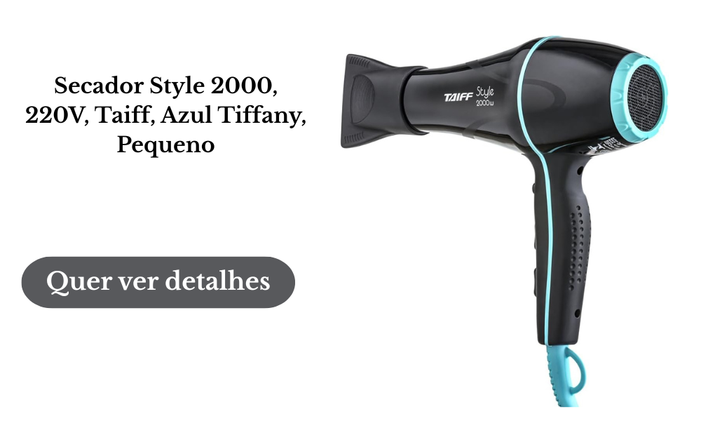 Secador Style 2000 220V Taiff Azul Tiffany Pequeno