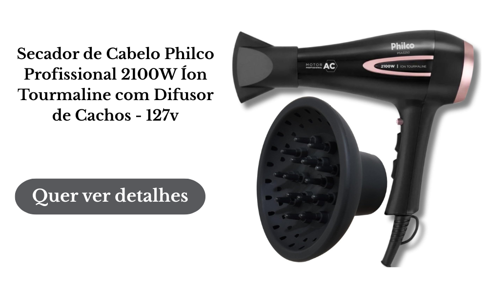 Secador de Cabelo Philco Profissional 2100W Ion Tourmaline