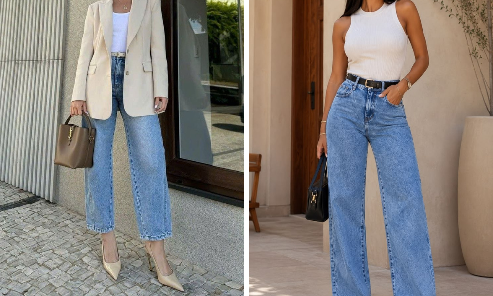 10 peças essenciais do luxo silencioso que definem a moda feminina em 2026! 7 jeans reto