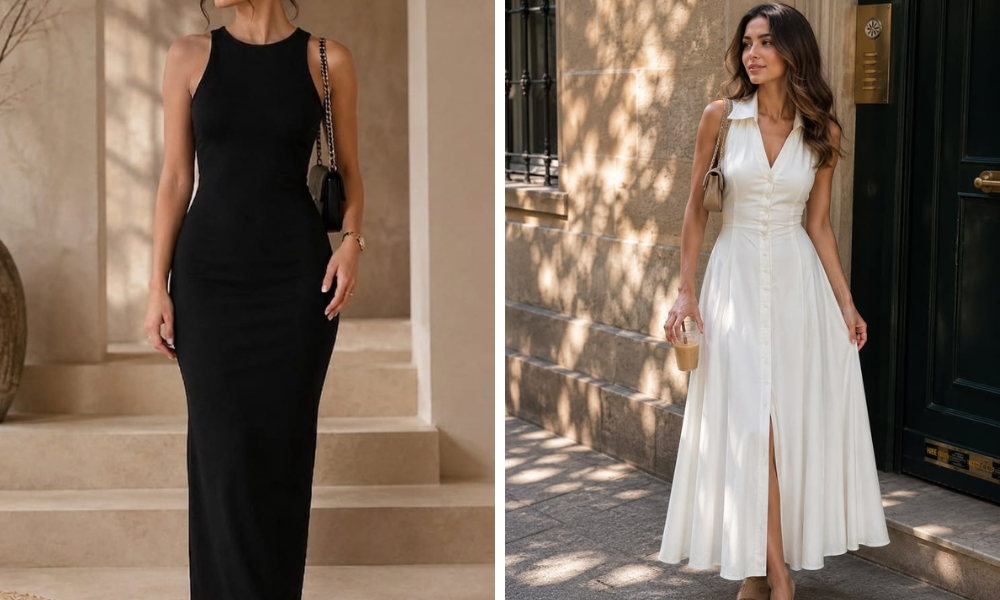 10 peças essenciais do luxo silencioso que definem a moda feminina em 2026! 6 vestido minimalista elegante