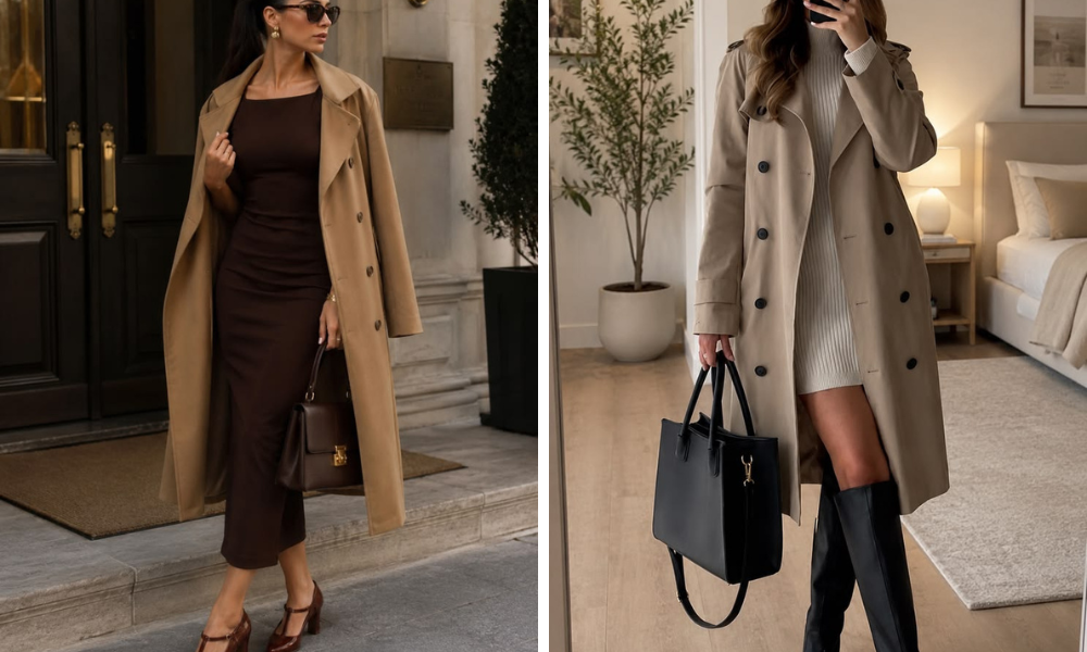 10 peças essenciais do luxo silencioso que definem a moda feminina em 2026! 12 vestido minimalista trench coat bolsa estruturada